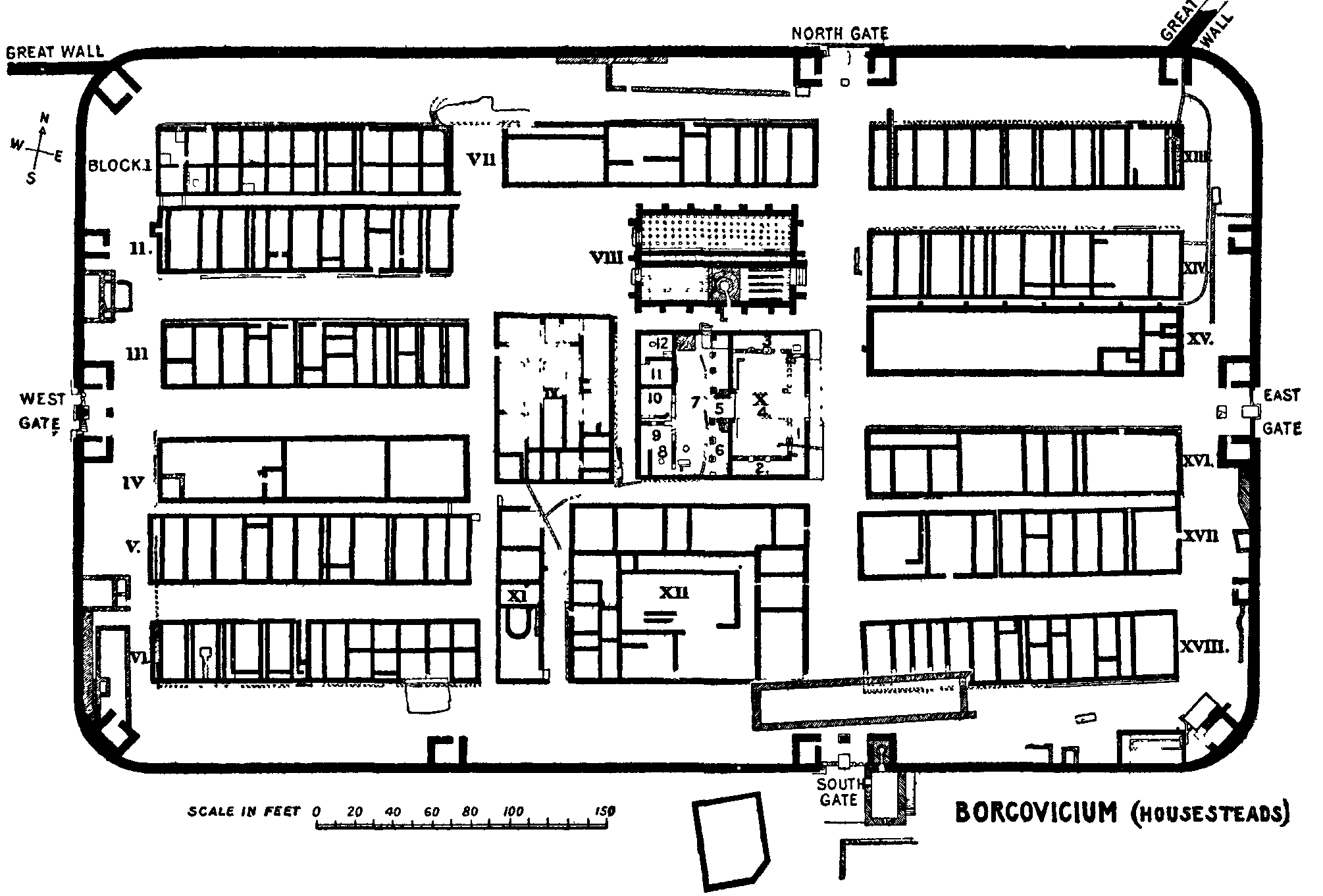 Fig 1.--Plan of Housesteads.